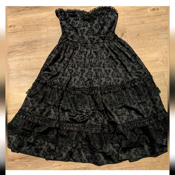 Dark In Love Dresses & Skirts - Goth Floral Corset Ruffled Maxi Dress
